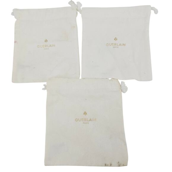 Lot of 3 Guerlain Cosmetic Jewelry Organizing Cotton Bags Pouch 5.5"x5" - Picture 1 of 7